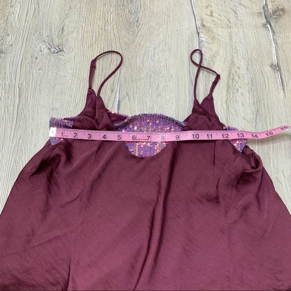 Free People Turn It On Cami Sequined Top Sz XS - Picture 5 of 8